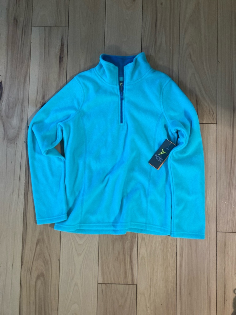 Old Navy Aqua Blue Zip-Up Fleece Pullover